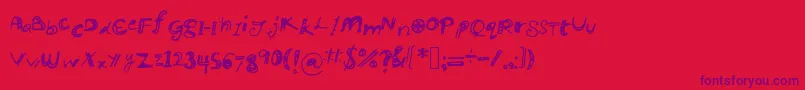 Manikmanik Font – Purple Fonts on Red Background