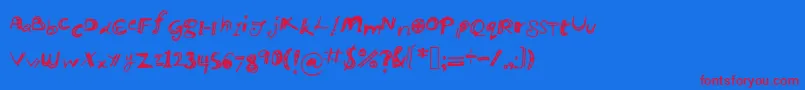 Manikmanik Font – Red Fonts on Blue Background