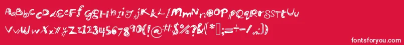 Manikmanik Font – White Fonts on Red Background