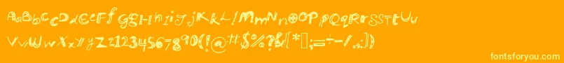 Manikmanik Font – Yellow Fonts on Orange Background