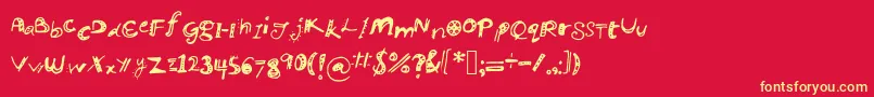 Manikmanik Font – Yellow Fonts on Red Background