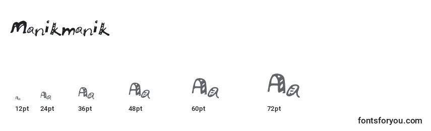 Größen der Schriftart Manikmanik