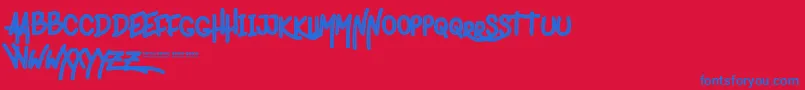 LigeraRoudenItalic Font – Blue Fonts on Red Background