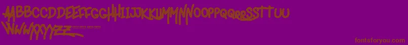 LigeraRoudenItalic Font – Brown Fonts on Purple Background