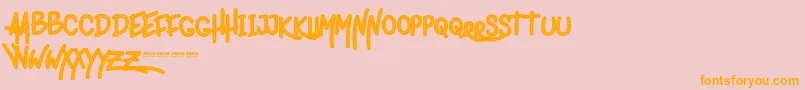 LigeraRoudenItalic Font – Orange Fonts on Pink Background