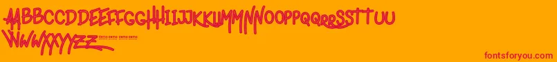 LigeraRoudenItalic Font – Red Fonts on Orange Background