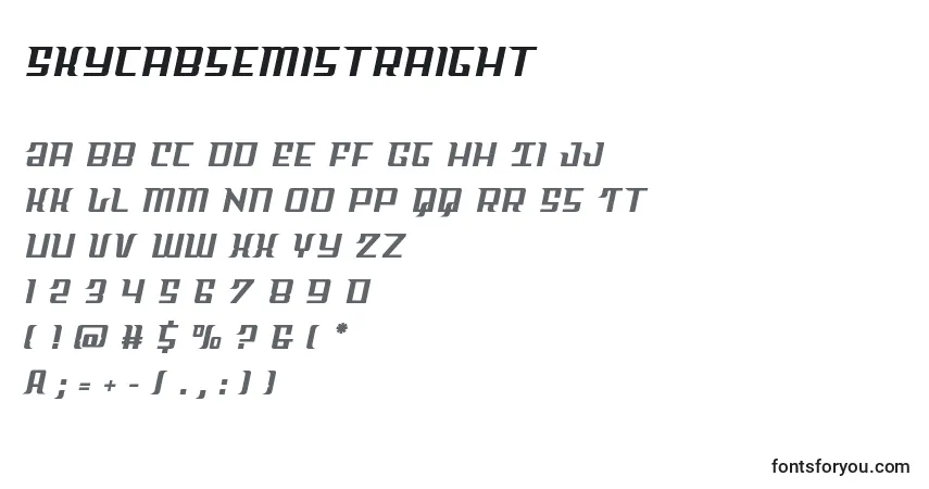Skycabsemistraightフォント–アルファベット、数字、特殊文字