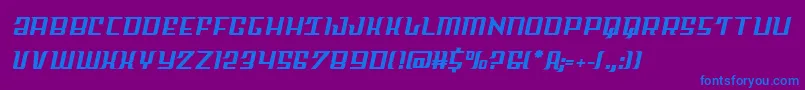 フォントSkycabsemistraight – 紫色の背景に青い文字