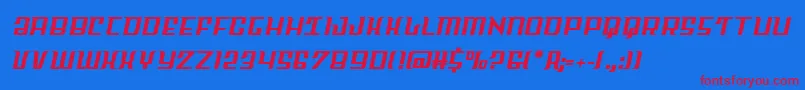 Skycabsemistraight Font – Red Fonts on Blue Background