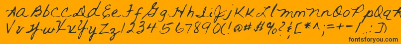 RaiRegular-Schriftart – Schwarze Schriften auf orangefarbenem Hintergrund