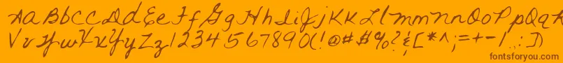 RaiRegular-Schriftart – Braune Schriften auf orangefarbenem Hintergrund