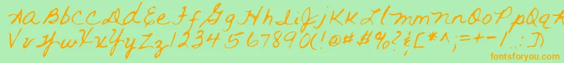 RaiRegular Font – Orange Fonts on Green Background