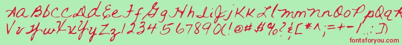 RaiRegular Font – Red Fonts on Green Background