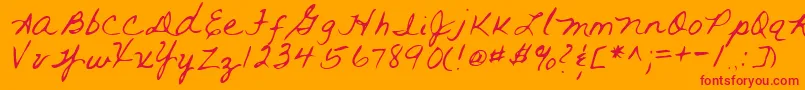 RaiRegular Font – Red Fonts on Orange Background