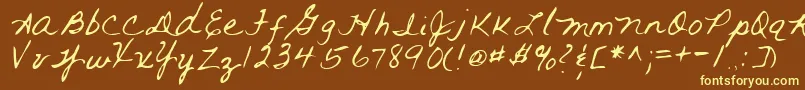 RaiRegular Font – Yellow Fonts on Brown Background