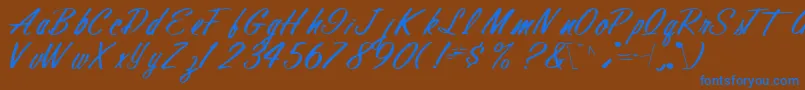 Finalmandate77RegularTtcon Font – Blue Fonts on Brown Background
