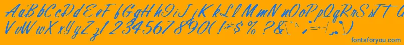 Finalmandate77RegularTtcon Font – Blue Fonts on Orange Background