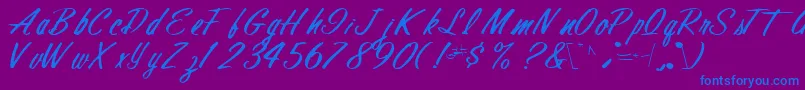 Finalmandate77RegularTtcon Font – Blue Fonts on Purple Background