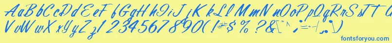 Finalmandate77RegularTtcon Font – Blue Fonts on Yellow Background
