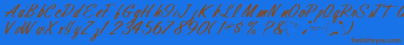 Finalmandate77RegularTtcon Font – Brown Fonts on Blue Background