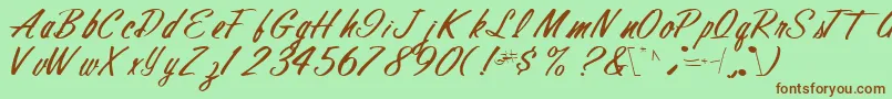 fuente Finalmandate77RegularTtcon – Fuentes Marrones Sobre Fondo Verde