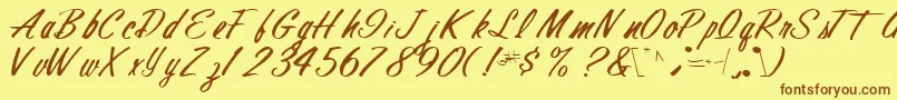 Finalmandate77RegularTtcon Font – Brown Fonts on Yellow Background