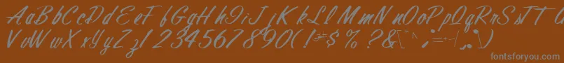Finalmandate77RegularTtcon Font – Gray Fonts on Brown Background
