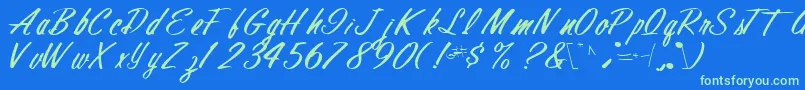 Finalmandate77RegularTtcon Font – Green Fonts on Blue Background