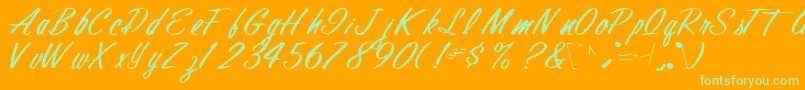 Finalmandate77RegularTtcon Font – Green Fonts on Orange Background