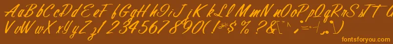 Finalmandate77RegularTtcon Font – Orange Fonts on Brown Background