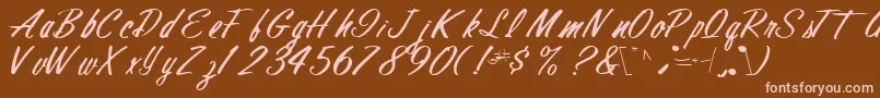 Finalmandate77RegularTtcon Font – Pink Fonts on Brown Background