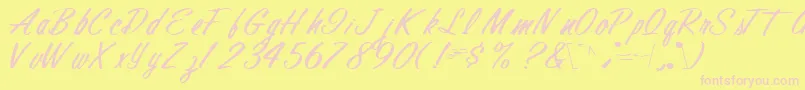 Шрифт Finalmandate77RegularTtcon – розовые шрифты на жёлтом фоне