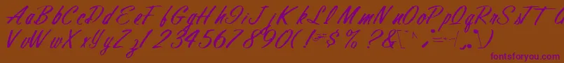 Finalmandate77RegularTtcon Font – Purple Fonts on Brown Background