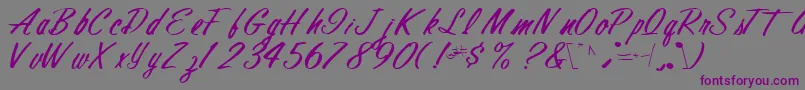 Finalmandate77RegularTtcon-Schriftart – Violette Schriften auf grauem Hintergrund