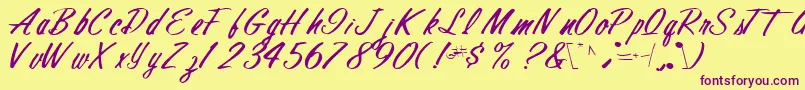 Finalmandate77RegularTtcon Font – Purple Fonts on Yellow Background
