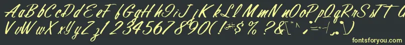 Finalmandate77RegularTtcon Font – Yellow Fonts on Black Background