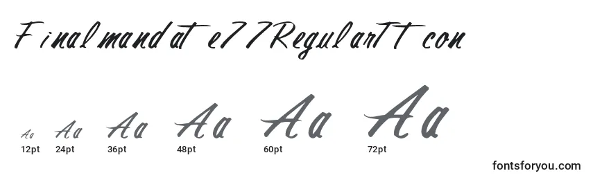 Finalmandate77RegularTtcon Font Sizes