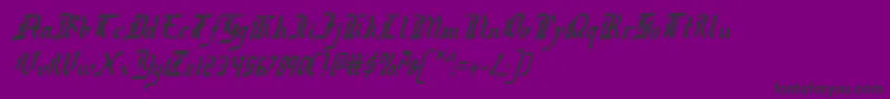 RedcoatCondensedItalic-Schriftart – Schwarze Schriften auf violettem Hintergrund