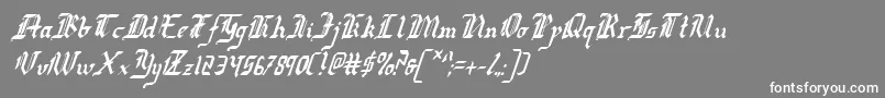 フォントRedcoatCondensedItalic – 灰色の背景に白い文字