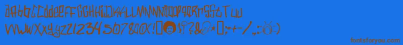 Varbee ffy Font – Brown Fonts on Blue Background