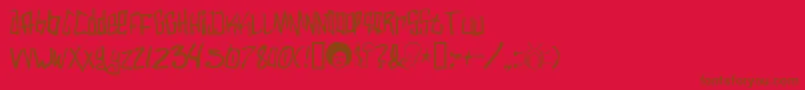 Varbee ffy Font – Brown Fonts on Red Background