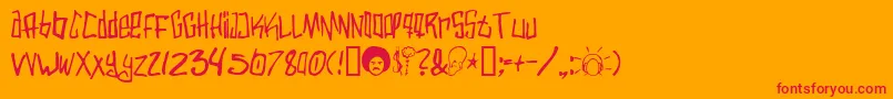 Varbee ffy Font – Red Fonts on Orange Background