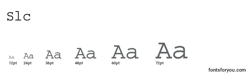 sizes of slc font, slc sizes