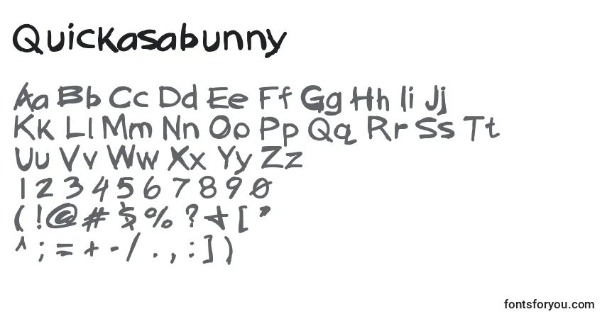 A fonte Quickasabunny – alfabeto, números, caracteres especiais