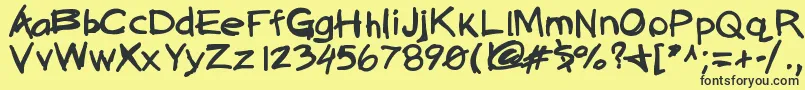 Quickasabunny Font – Black Fonts on Yellow Background