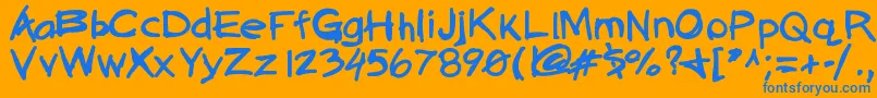 Quickasabunny Font – Blue Fonts on Orange Background