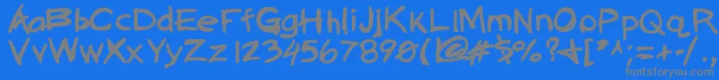 Quickasabunny Font – Gray Fonts on Blue Background