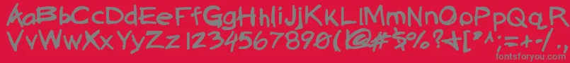 Quickasabunny Font – Gray Fonts on Red Background