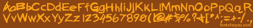 Quickasabunny Font – Orange Fonts on Brown Background