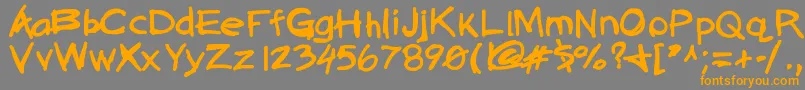 Quickasabunny Font – Orange Fonts on Gray Background